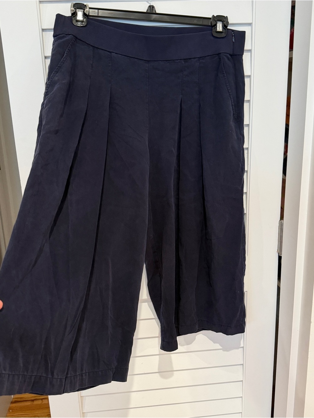 Eileen Fisher Gauchos Sz M Wide Leg Cropped Pants Blue Culottes Minimalist